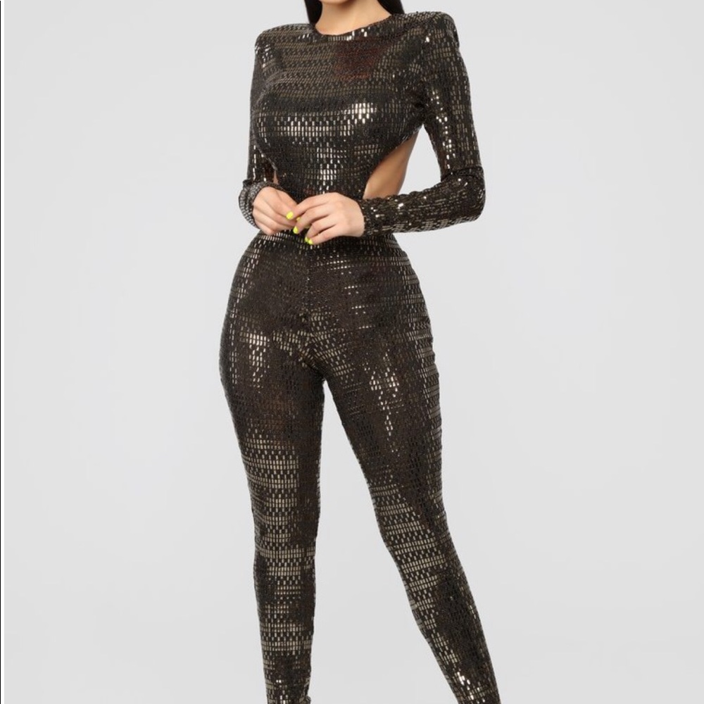 Fashion Nova Metallic Jumpsuit